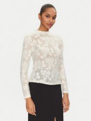 Morgan Bluzka 251-TEVORA Écru Slim Fit. Bluzki Morgan, xs, bez wzorów, z syntetyku, bez kołnierzyka, bez ramiączek. Za 159.99 zł.