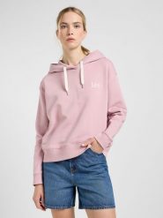 LEE DAMSKA BLUZA LEE ESSENTIAL HOODIE SOFT MAUVE 112363838. Fioletowe bluzy sportowe Lee, xs, bez wzorów, bez kaptura. Za 189.99 zł.
