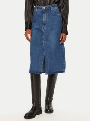 AMI Paris Spódnica jeansowa FSK235.DE0031 Niebieski Regular Fit. Niebieskie spódnice AMI PARIS, bez wzorów, z bawełny. Za 839.99 zł.
