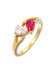 Elli Damski pierścionek zaręczynowy Infinity z cyrkonią i syntetycznym rubinem w srebrze próby 925 Sterling Silver Pierścionki 1 ct. Szare pierścionki Elli, z cyrkonią, pozłacane. Za 273.99 zł.