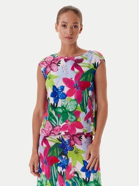 Tatuum Bluzka Afeli T2511.046 Kolorowy Regular Fit. Bluzki Tatuum, bez wzorów, z wiskozy, bez kołnierzyka, bez ramiączek. Za 91.99 zł.