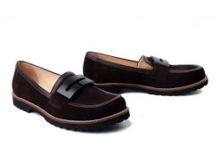 BIOECO BY ARKA 1058 2036+0522 czekolada, mokasyny damskie. Brązowe mokasyny Bioeco by Arka, bez wzorów, ze skóry, bez obcasa. Za 365.42 zł.