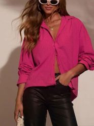 Milan Kiss Koszula w kolorze różowym rozmiar: M. Różowe koszule Milan Kiss, m, bez wzorów, bez kołnierzyka, bez ramiączek. Za 130.99 zł.