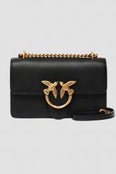 PINKO Czarna kopertówka Love One Mini DC. Czarne kopertówki Pinko, bez wzorów, ze skóry, bez dodatków. W wyprzedaży za 1,199.99 zł.