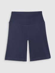 4F Legginsy kolarki treningowe damskie - granatowe L. Niebieskie legginsy 4f, l, bez wzorów, z dzianiny, z podwyższonym stanem, krótkie. Za 99.99 zł.