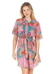 Isla Bonita by SIGRIS Sukienka ze wzorem rozmiar: M. Sukienki Isla Bonita by SIGRIS, na co dzień, m, bez wzorów, z bawełny, bez kołnierzyka, bez ramiączek, mini, proste. Za 136.13 zł.