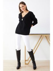 Milan Kiss Sweter w kolorze czarnym rozmiar: S. Czarne swetry Milan Kiss, s, bez wzorów, bez ramiączek. Za 104.14 zł.