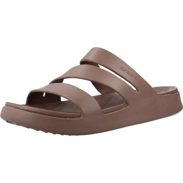 Sandały CROCS 209587C Brązowy. Brązowe sandały Crocs, bez wzorów, z syntetyku, bez obcasa, bez zapięcia. Za 199.99 zł.