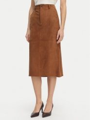 Marella Spódnica skórzana Zeus 2613401024 Brązowy Regular Fit. Brązowe spódnice Marella, bez wzorów, ze skóry. Za 1,779.00 zł.