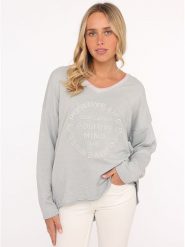 Zwillingsherz Bluza w kolorze szarym rozmiar: S/M. Szare bluzy Zwillingsherz, m, bez wzorów, bez kaptura. Za 132.36 zł.