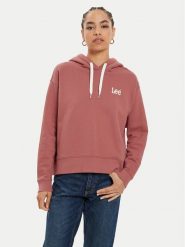 Lee Bluza Essential 112355152 Różowy Relaxed Fit. Czerwone bluzy Lee, m, bez wzorów, z bawełny, bez kaptura. Za 189.99 zł.