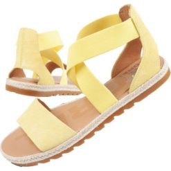 Sandały Sorel Ella Ii Sandal NL4049-757 żółte. Żółte sandały bez wzorów, z gumy, bez obcasa, bez zapięcia. W wyprzedaży za 190.98 zł.