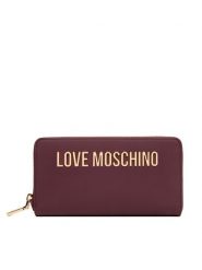 LOVE MOSCHINO Duży Portfel Damski JC5611PP1NKD0552 Bordowy. Czerwone portfele Love Moschino, bez wzorów, ze skóry. Za 439.99 zł.