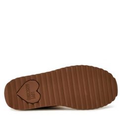 Botki LOVE MOSCHINO. Brązowe botki Love Moschino, bez wzorów, bez obcasa, na płaskiej podeszwie, bez zapięcia. Za 1,119.00 zł.