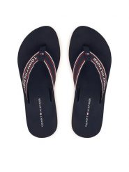 Tommy Hilfiger Japonki Th Corporate Wedge Summer Sandal FW0FW09695 Granatowy. Niebieskie klapki TOMMY HILFIGER, bez wzorów, z materiału, bez obcasa. Za 189.99 zł.