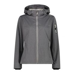 Kurtka damska turystyczna CMP 39A5016M. Szare kurtki sportowe CMP, l, bez wzorów, z softshellu, z kapturem, trekkingowe. Za 340.00 zł.