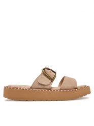 EMU Australia Klapki Scarlet W13267 Beżowy. Brązowe klapki EMU Australia, bez wzorów, ze skóry, bez obcasa. Za 429.99 zł.