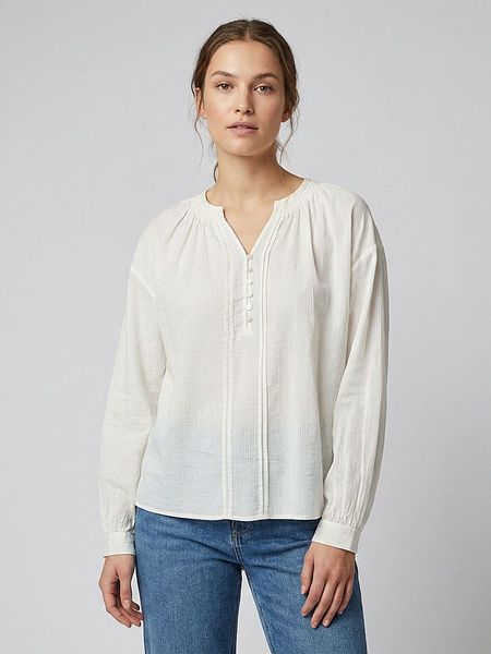 MOSS COPENHAGEN Bluzka "Gabrielle" w kolorze kremowym rozmiar: S/M. Brązowe bluzki Moss Copenhagen, m, bez wzorów, bez kołnierzyka, bez ramiączek. Za 184.95 zł.