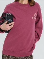 Bluza z nadrukiem na plecach SmileyWorld® - czerwony. Czerwone bluzy Sinsay, l, bez wzorów, bez kaptura. W wyprzedaży za 27.99 zł.