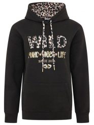Zwillingsherz Bluza "Wild Free" w kolorze czarnym rozmiar: S/M. Czarne bluzy Zwillingsherz, m, bez wzorów, z kapturem. Za 171.68 zł.