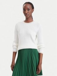 Lacoste Sweter AF3241 Kremowy Regular Fit. Białe swetry Lacoste, bez wzorów, z bawełny, bez ramiączek. Za 769.99 zł.
