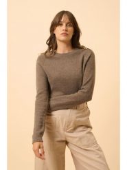 Just Cashmere Kaszmirowy sweter "Jane" w kolorze jasnobrązowym rozmiar: M. Brązowe swetry Just Cashmere, m, bez wzorów, z kaszmiru, bez ramiączek. Za 395.94 zł.