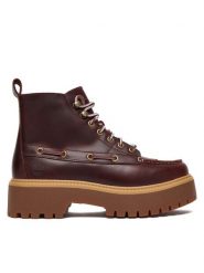 Timberland Trzewiki Stone Street Mid TB0A27YZEIW1 Bordowy. Czerwone botki Timberland, bez wzorów, ze skóry, bez obcasa, na płaskiej podeszwie, bez zapięcia. Za 799.99 zł.