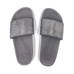 Klapki basenowe damskie Flip Flop Pool Metallic. Szare klapki Flip Flop, bez wzorów, bez obcasa. Za 100.05 zł.