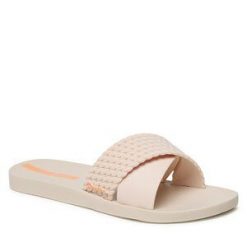 Klapki Ipanema. Brązowe klapki Ipanema, bez wzorów, bez obcasa. Za 79.99 zł.