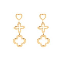 Kolczyki ażurowe 3 elementy Serca pozłacane. Żółte kolczyki Lilou, pozłacane. Za 239.00 zł.