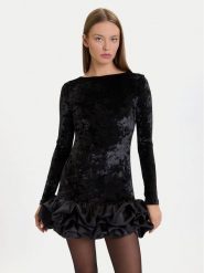 Eleh Sukienka koktajlowa EFW250383 Czarny Regular Fit. Czarne sukienki Eleh, bez wzorów, z syntetyku, wizytowe, bez kołnierzyka, bez ramiączek. Za 899.99 zł.