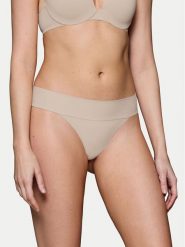 Triumph Stringi Make-Up Illusion 10218386 Beżowy. Brązowe stringi Triumph, bez wzorów, z syntetyku. Za 79.99 zł.