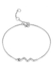 Les Favorites Srebrna bransoletka z elementem ozdobnym rozmiar: onesize. Szare bransoletki Les Favorites, z cyrkonią, srebrne. Za 128.55 zł.