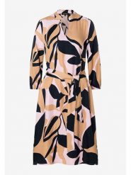 More & More Sukienka w kolorze beżowo-czarno-jasnoróżowym rozmiar: 36. Brązowe sukienki More & More, na co dzień, s, bez wzorów, z tkaniny, klasyczne, bez kołnierzyka, bez ramiączek, midi, proste. Za 140.20 zł.