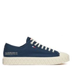 Trampki Palladium. Niebieskie trampki Palladium, bez wzorów, bez zapięcia. Za 239.99 zł.