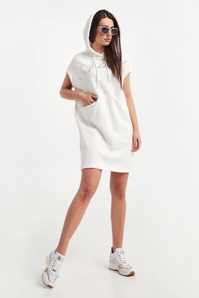 Sukienka z kapturem TWINSET ACTITUDE. Sukienki Twinset Milano, xs, bez wzorów, bez kołnierzyka, bez ramiączek. W wyprzedaży za 359.87 zł.