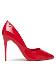 DeeZee Szpilki AB2-4503A Czerwony. Czerwone szpilki DeeZee, bez wzorów, ze skóry, bez obcasa, na szpilce, bez zapięcia. Za 139.99 zł.