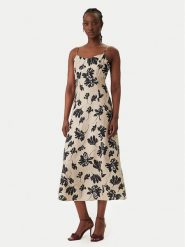 Vero Moda Sukienka letnia Jennifer 10341972 Beżowy Regular Fit. Brązowe sukienki Vero Moda, na lato, xl, bez wzorów, z wiskozy, bez kołnierzyka, bez ramiączek. Za 179.99 zł.