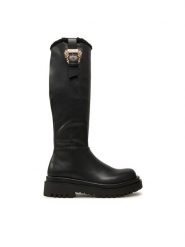 Versace Jeans Couture Kozaki Drew 77VA3S65 Czarny. Czarne kozaki Versace Jeans Couture, z jeansu, bez obcasa, na płaskiej podeszwie, bez zapięcia. Za 1,349.00 zł.