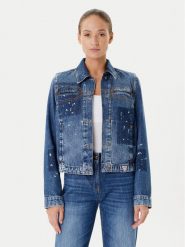 Guess Kurtka jeansowa W5YN69 D5R01 Granatowy Regular Fit. Niebieskie kurtki Guess, l, z aplikacjami, z bawełny, bez kaptura. Za 759.99 zł.
