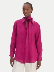 Marella Koszula Editore 2613111084 Różowy Regular Fit. Czerwone koszule Marella, bez wzorów, ze lnu, biznesowe, bez kołnierzyka, bez ramiączek. Za 909.99 zł.