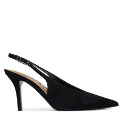 Szpilki Guess. Czarne szpilki Guess, z aplikacjami, bez obcasa, na szpilce, bez zapięcia. Za 639.99 zł.