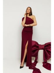 Made of emotion Sukienka w kolorze bordowym rozmiar: XL. Czerwone sukienki Made Of Emotion, xl, bez wzorów, bez kołnierzyka, bez ramiączek, maxi. Za 249.99 zł.