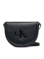 Calvin Klein Torebka Bold Ck Saddle Crossbody LV04F3221G Czarny. Czarne torebki klasyczne Calvin Klein, bez wzorów, ze skóry, bez dodatków. Za 429.99 zł.