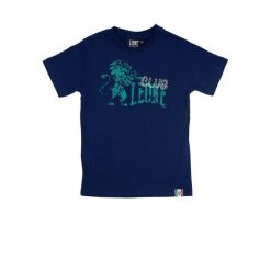 Koszulka miękka na co dzień na siłownię. Niebieskie bluzki LEONE 1947 APPAREL, bez wzorów, z bawełny, sportowe, bez kołnierzyka, bez ramiączek. W wyprzedaży za 41.41 zł.