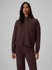 4F Bluza dresowa loose bez kaptura damska - brązowa S. Brązowe bluzy 4f, s, bez wzorów, z dresówki, bez kaptura. Za 169.99 zł.
