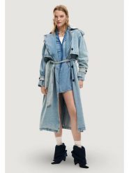 Desigual Trencz CHAQ_VIO Niebieski Casual Fit. Niebieskie płaszcze Desigual, l, bez wzorów, bez kaptura. Za 920.98 zł.