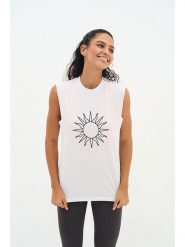 Onamaste Top sportowy "Olivia" w kolorze białym rozmiar: L/XL. Białe koszulki sportowe Onamaste, bez wzorów, z bawełny, bez ramiączek, outdoorowe. Za 88.23 zł.