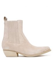 Guess Kowbojki FLTLN2 SUE10 Beżowy. Brązowe botki Guess, z aplikacjami, ze skóry, bez obcasa, na słupku, bez zapięcia. Za 845.00 zł.
