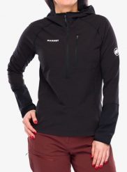 Bluza z kapturem damska Mammut Madris Light ML Half Zip Hoody. Czarne bluzy Mammut, m, bez wzorów, z elastanu, z kapturem. Za 637.25 zł.